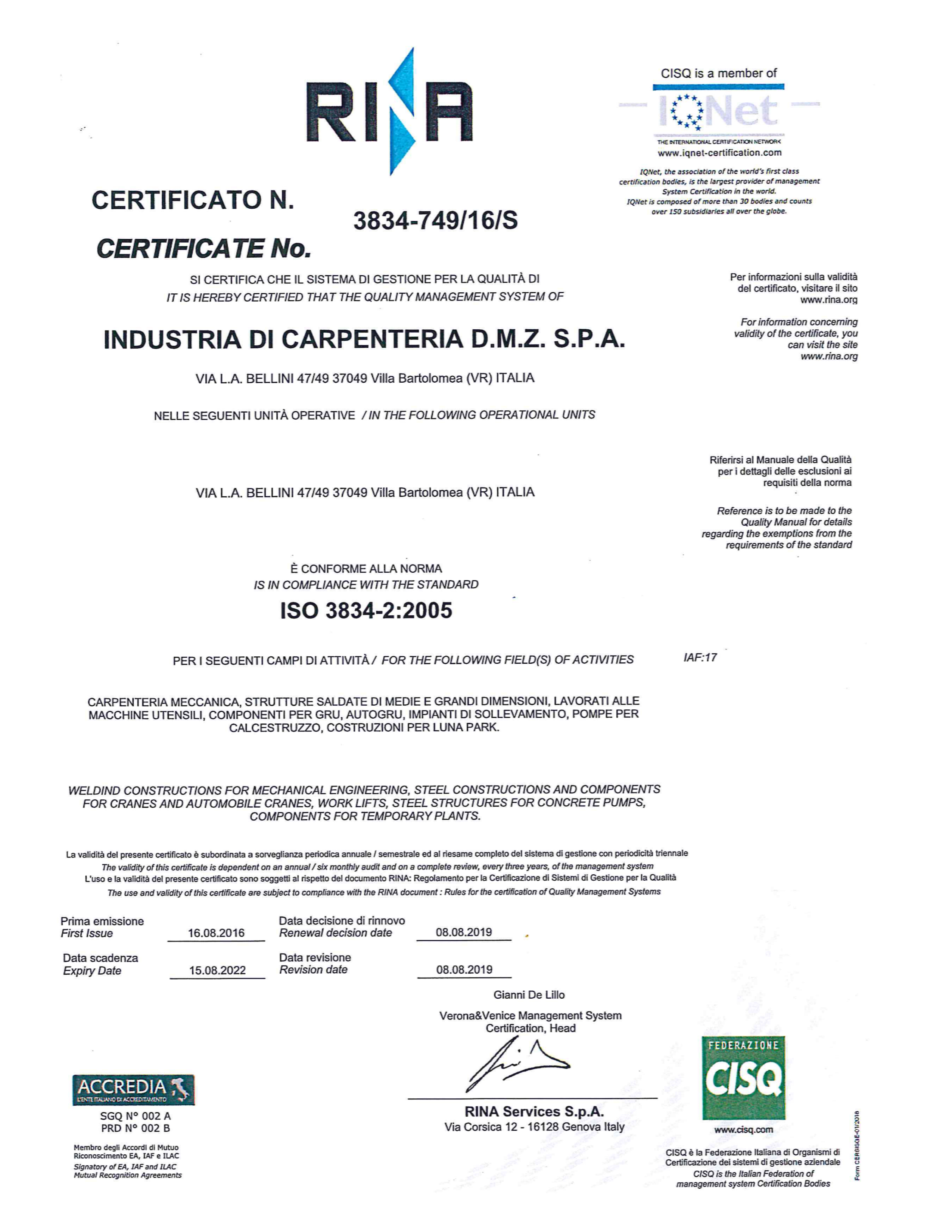 Certificazioni Rina 03 | DMZ